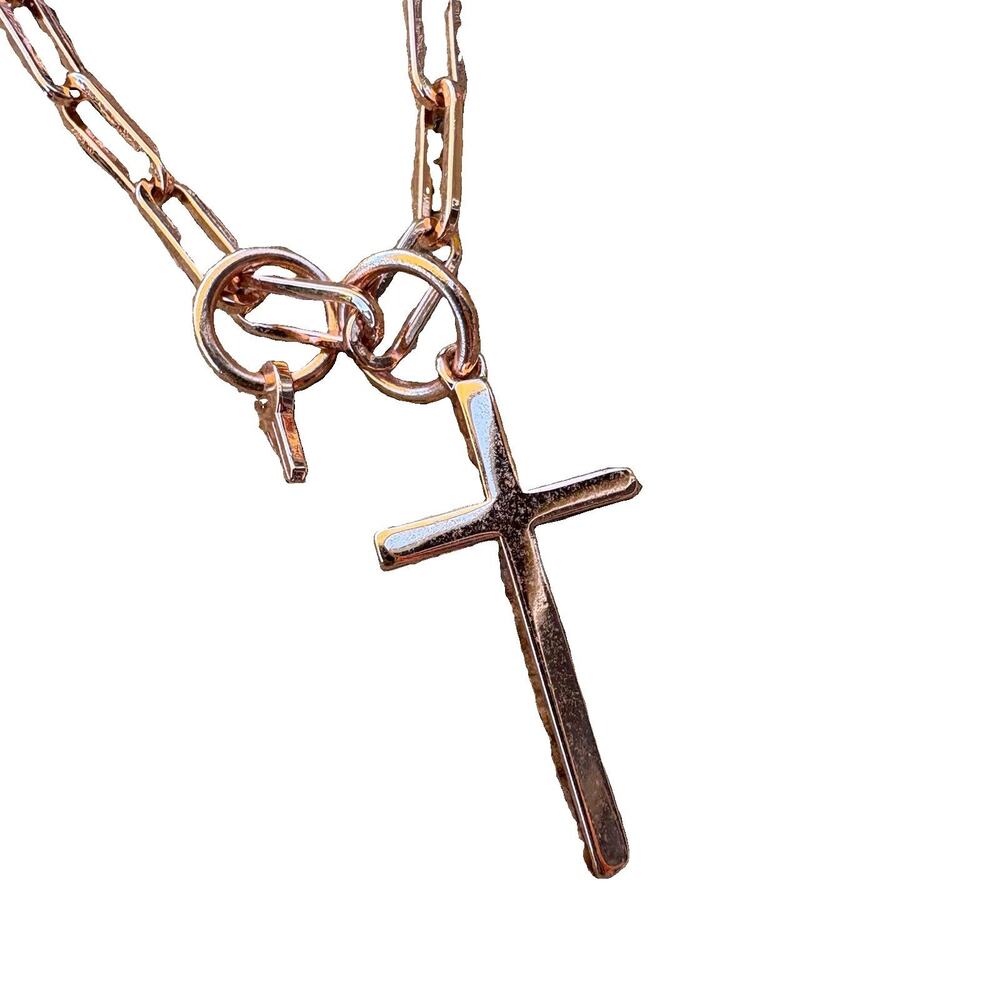 Park Lane rose Gold Necklace Cross Key Pendant Jesus Christ Christian Necklace